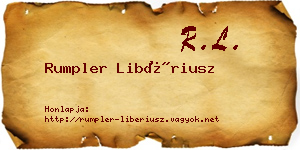 Rumpler Libériusz névjegykártya